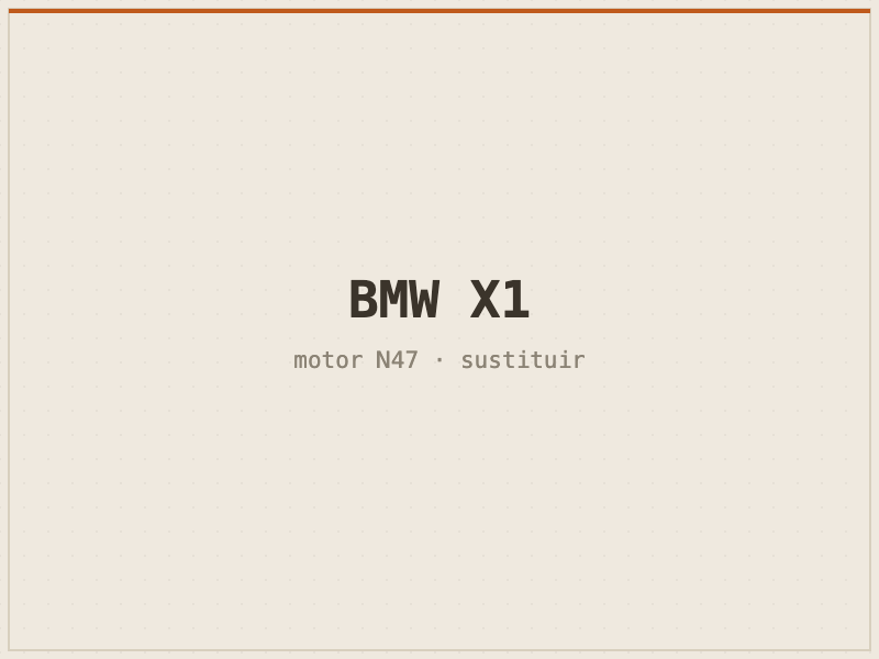 BMW X1 con motor N47 en el taller